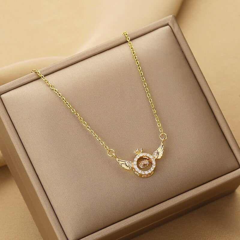 Celestique™ - Elegante Ketting met Engelen Vleugels