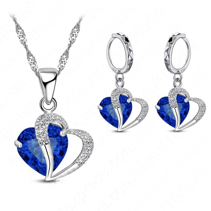Cozuri | Hart Design Zirkoon Ketting Hanger + Oorbellen Set