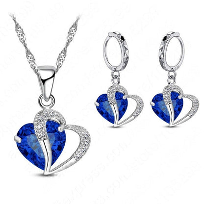 Cozuri | Hart Design Zirkoon Ketting Hanger + Oorbellen Set