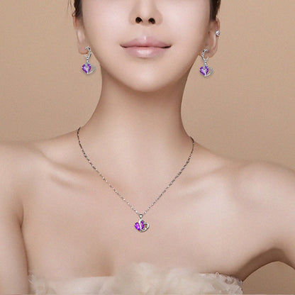 Cozuri | Hart Design Zirkoon Ketting Hanger + Oorbellen Set
