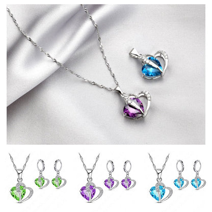 Cozuri | Hart Design Zirkoon Ketting Hanger + Oorbellen Set