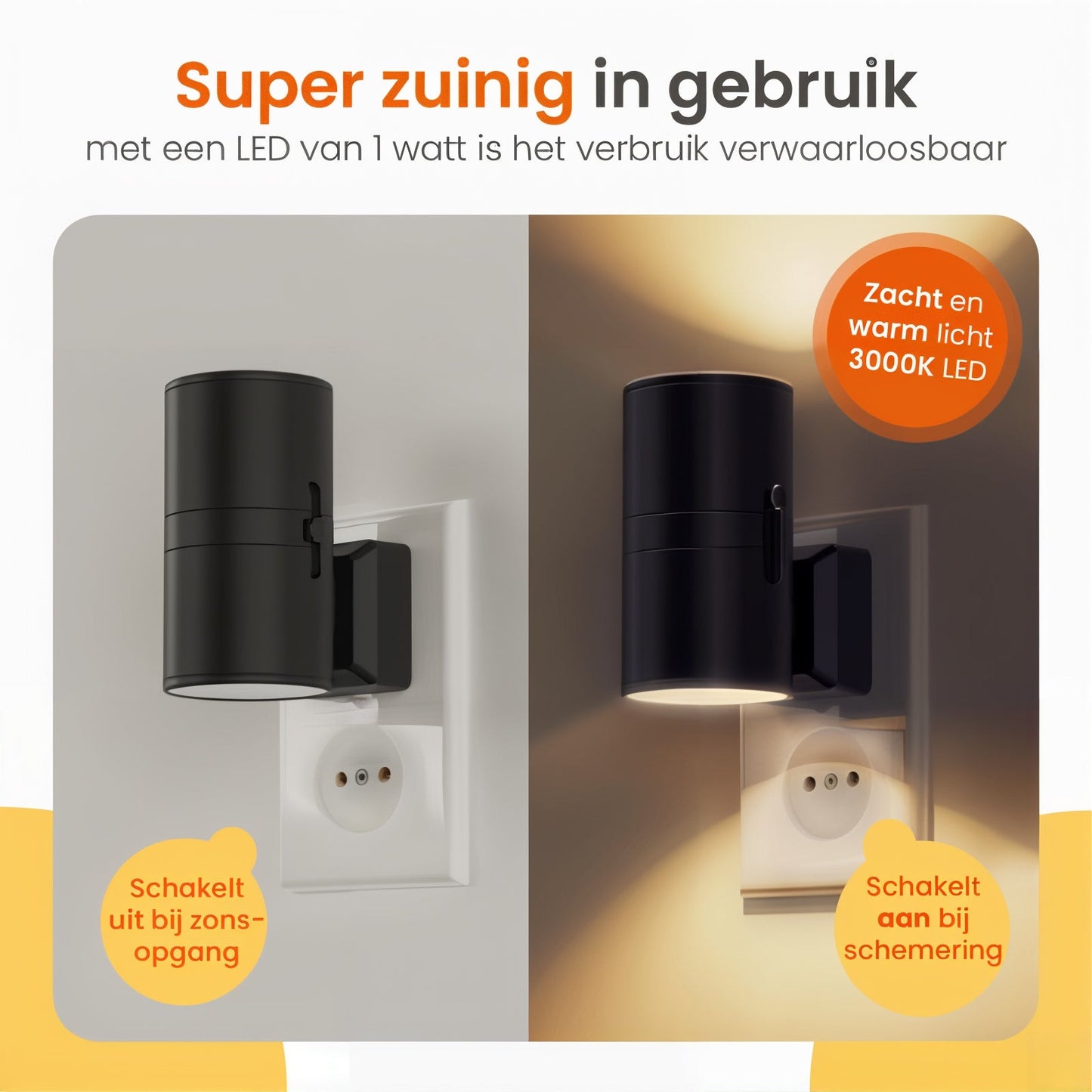 1 + 1 gratis Luminoos | Dimbare Nachtlamp