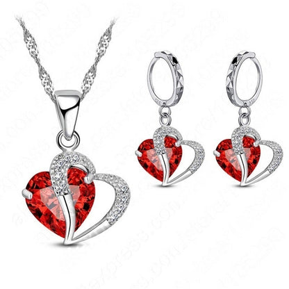 Cozuri | Hart Design Zirkoon Ketting Hanger + Oorbellen Set