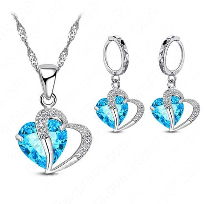 Cozuri | Hart Design Zirkoon Ketting Hanger + Oorbellen Set