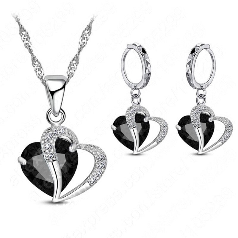 Cozuri | Hart Design Zirkoon Ketting Hanger + Oorbellen Set