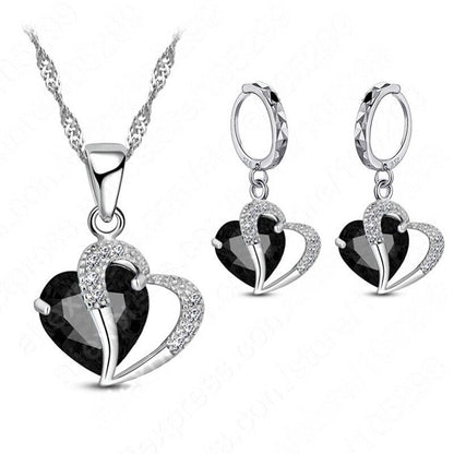Cozuri | Hart Design Zirkoon Ketting Hanger + Oorbellen Set