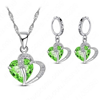 Cozuri | Hart Design Zirkoon Ketting Hanger + Oorbellen Set