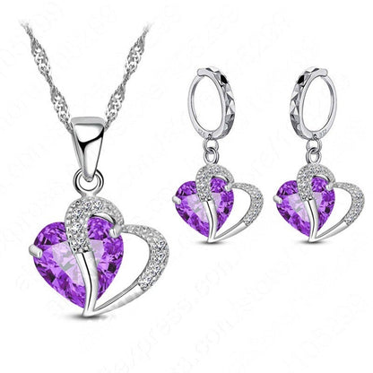 Cozuri | Hart Design Zirkoon Ketting Hanger + Oorbellen Set