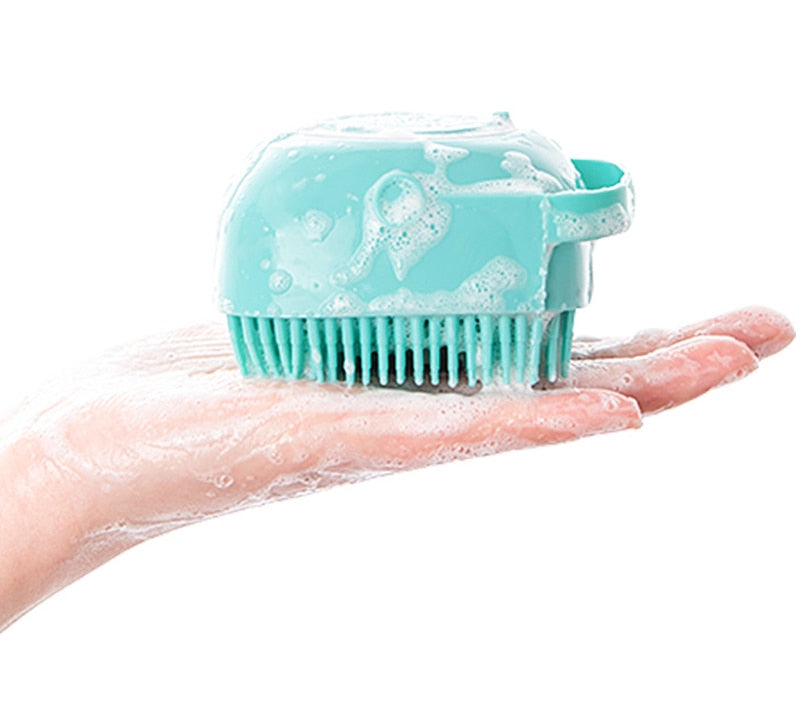 Powtopia™ - Siliconen Massageborstel Voor Huisdieren Met Shampoodoos