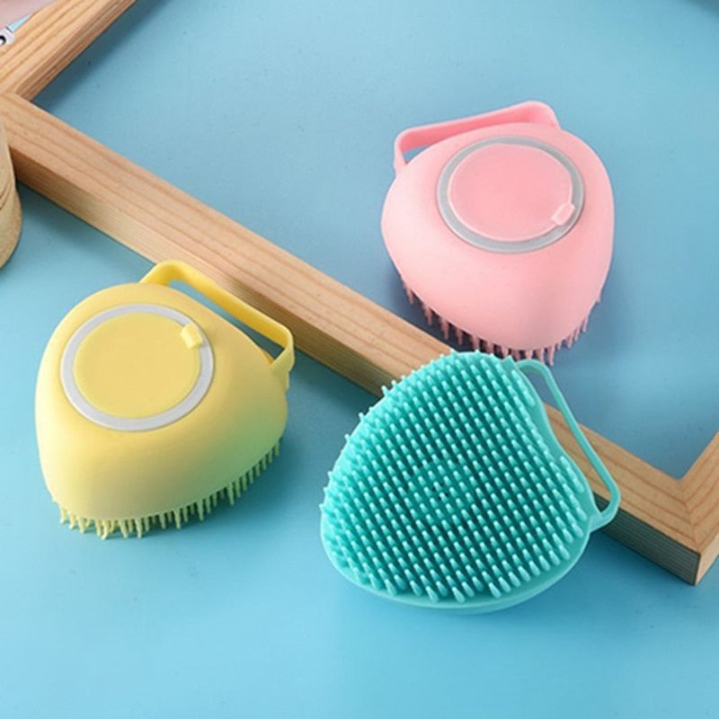 Powtopia™ - Siliconen Massageborstel Voor Huisdieren Met Shampoodoos