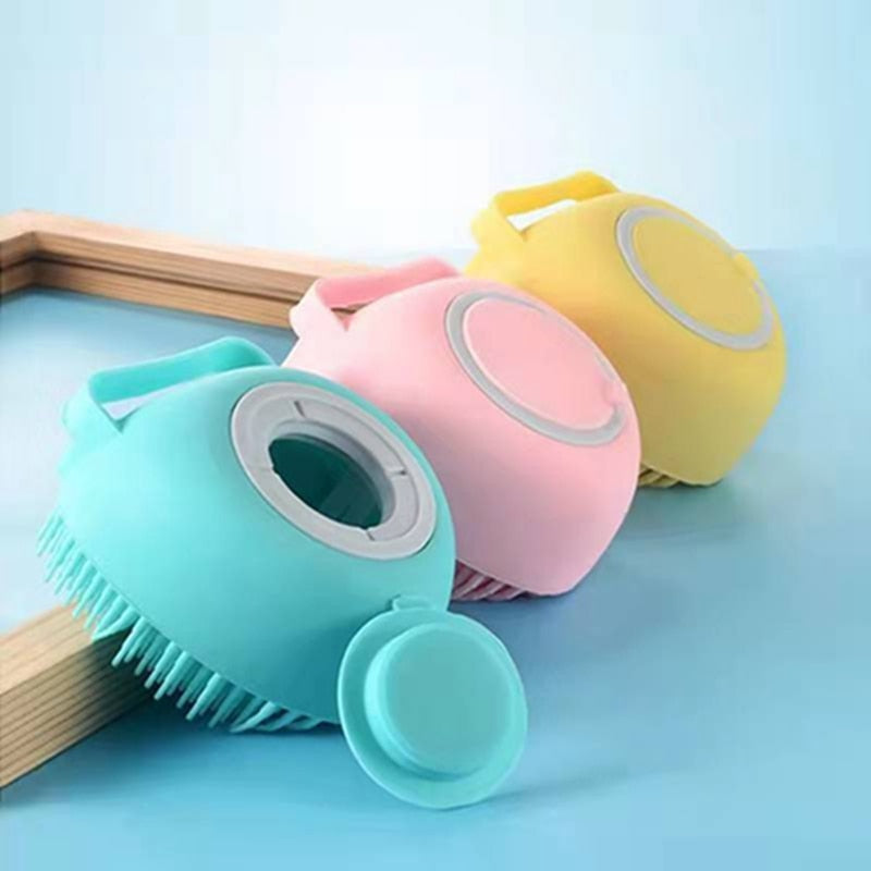 Powtopia™ - Siliconen Massageborstel Voor Huisdieren Met Shampoodoos