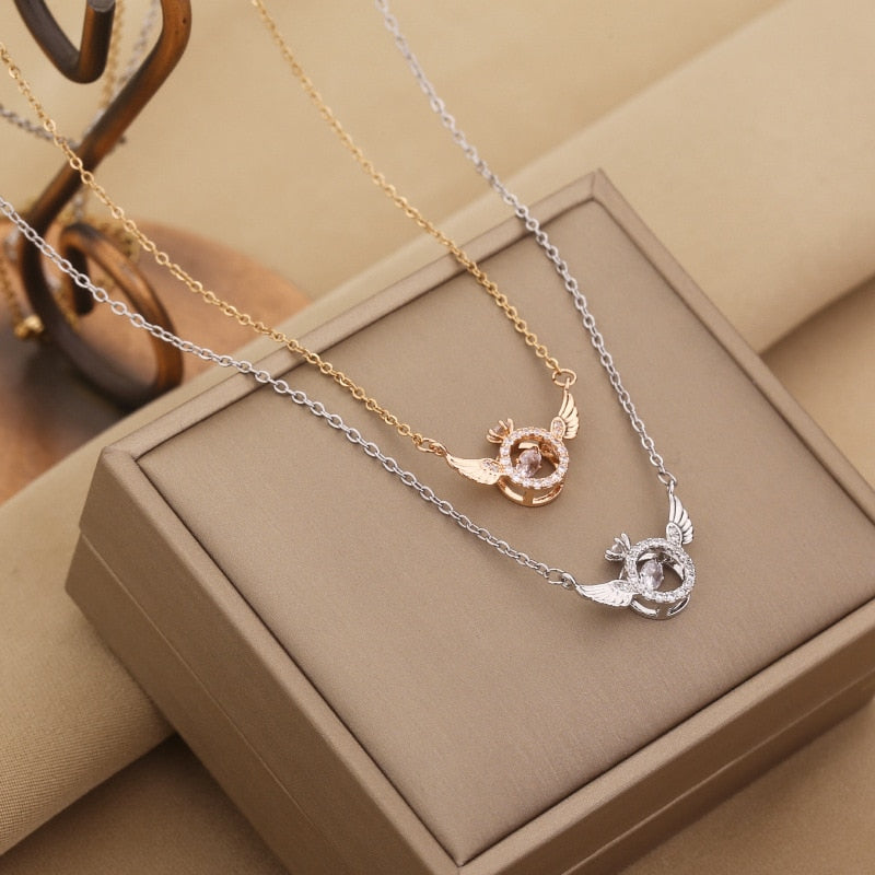 Celestique™ - Elegante Ketting met Engelen Vleugels
