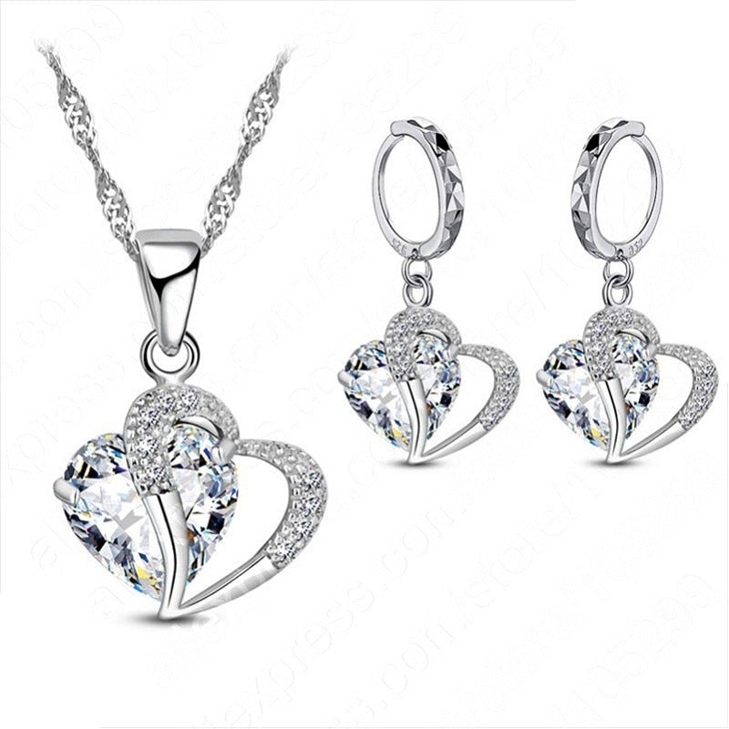 Cozuri | Hart Design Zirkoon Ketting Hanger + Oorbellen Set