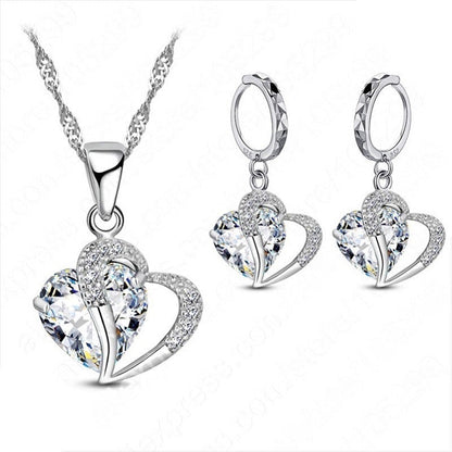 Cozuri | Hart Design Zirkoon Ketting Hanger + Oorbellen Set