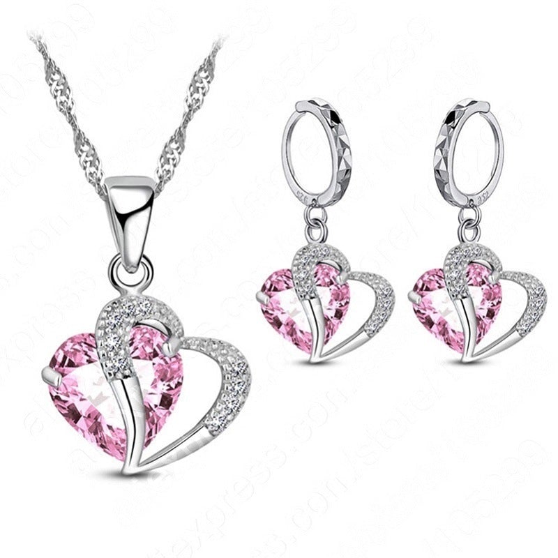 Cozuri | Hart Design Zirkoon Ketting Hanger + Oorbellen Set